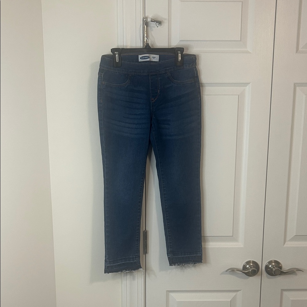 Old Navy Dark Blue Ankle Jeans with Released Hem - Girls Size 10/12